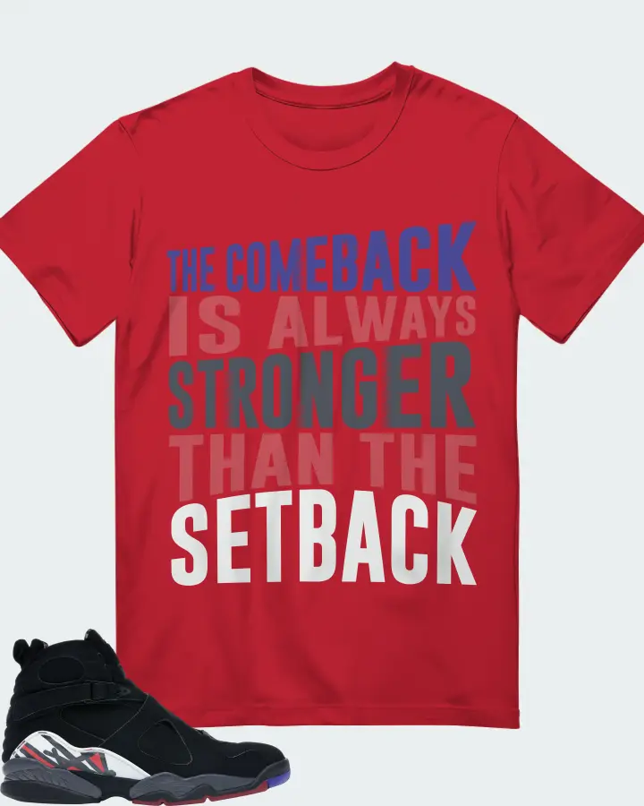 Jordan 8 Retro Sneaker Matching Red T-Shirt - The Comeback