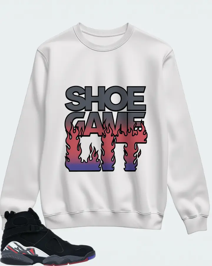 Jordan 8 Retro Sneaker Matching White Sweatshirt - Shoe Game Lit Refreshed