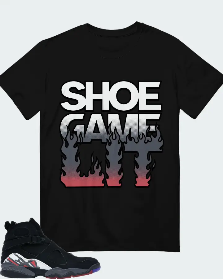 Jordan 8 Retro Sneaker Matching Black T-Shirt - Shoe Game Lit Refreshed