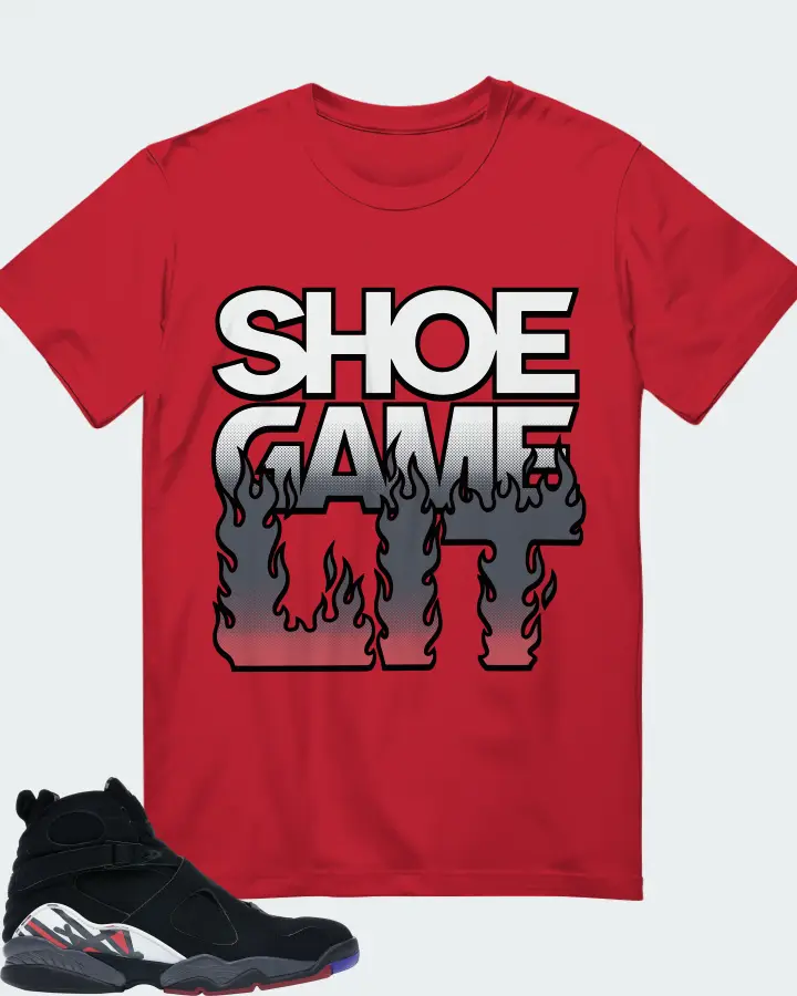 Jordan 8 Retro Sneaker Matching Red T-Shirt - Shoe Game Lit Refreshed