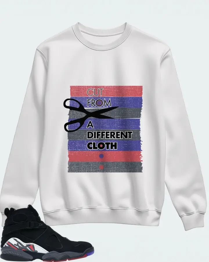 Jordan 8 Retro Sneaker Matching White Sweatshirt - Cut From a Different Cloth