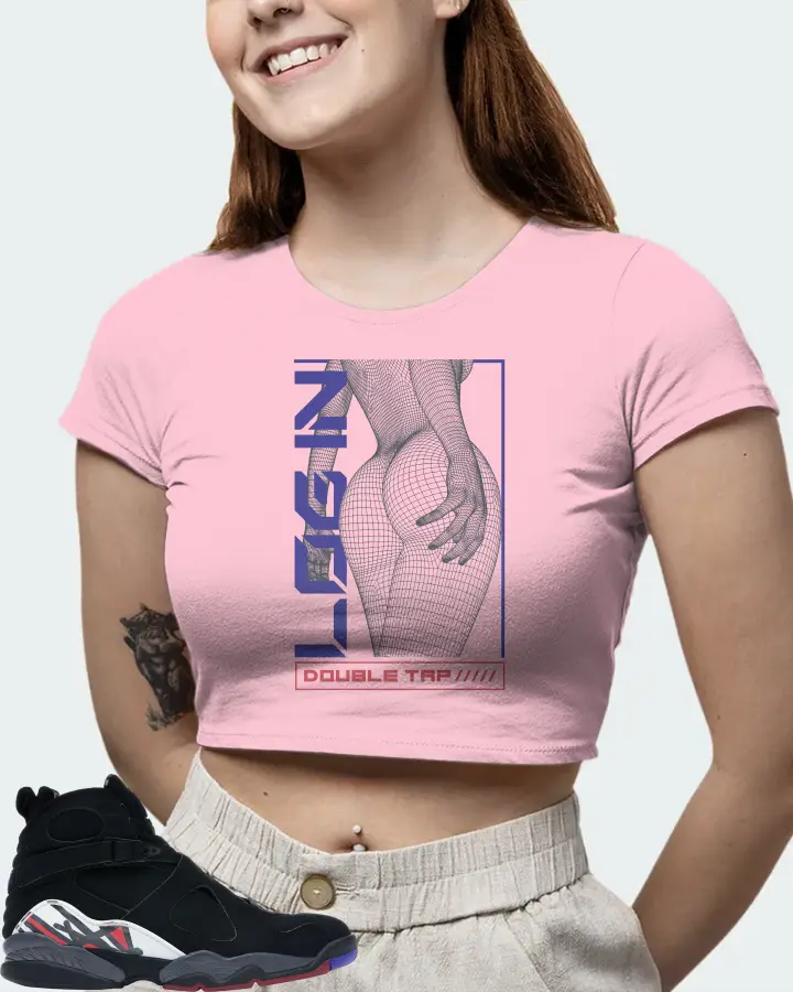 Jordan 8 Retro Sneaker Matching Pink Crop Top (LOGIN) - View 6