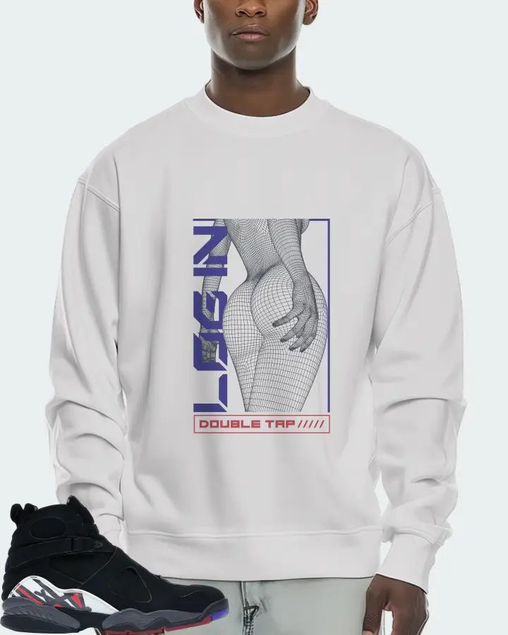 Jordan 8 Retro Sneaker Matching White Sweatshirt (LOGIN) - View 2