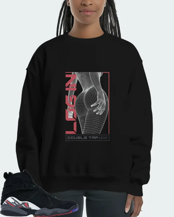 Jordan 8 Retro Sneaker Matching Black Sweatshirt (LOGIN) - View 3