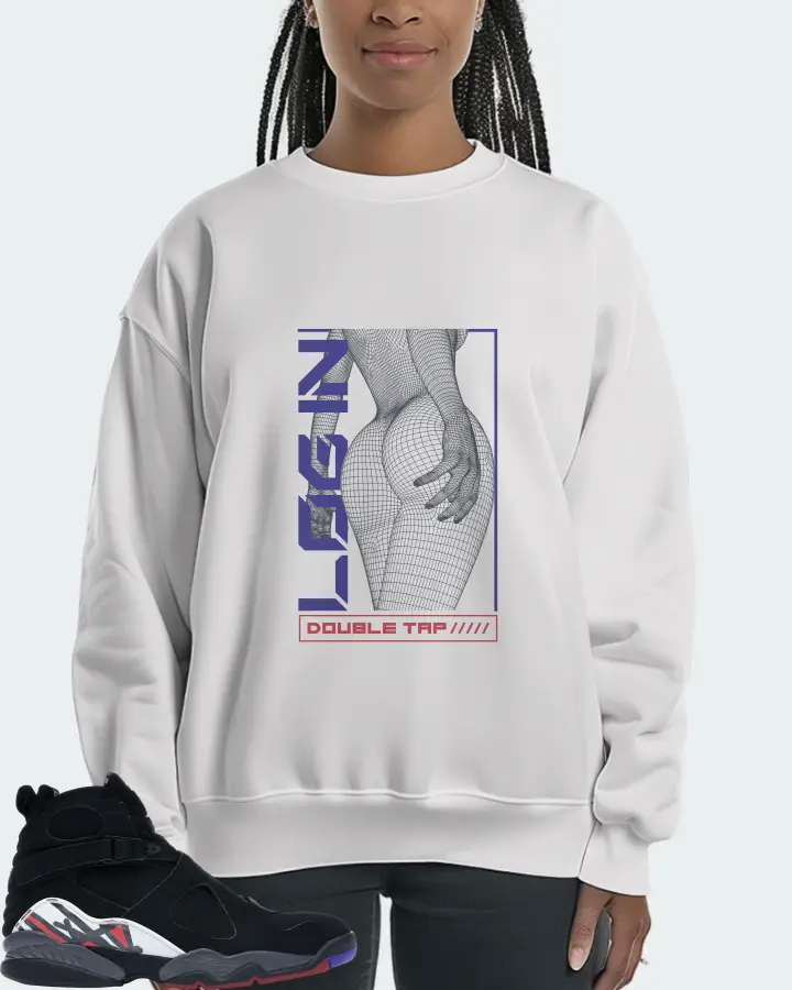 Jordan 8 Retro Sneaker Matching White Sweatshirt (LOGIN) - View 3