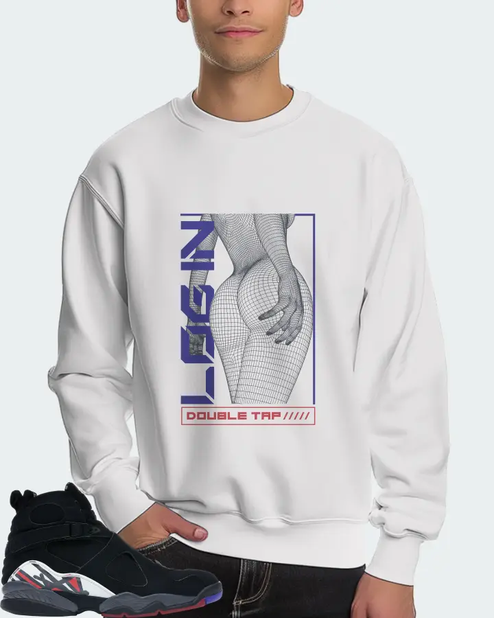 Jordan 8 Retro Sneaker Matching White Sweatshirt (LOGIN) - View 4
