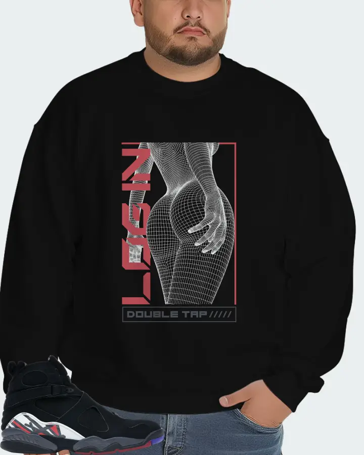 Jordan 8 Retro Sneaker Matching Black Sweatshirt (LOGIN) - View 6