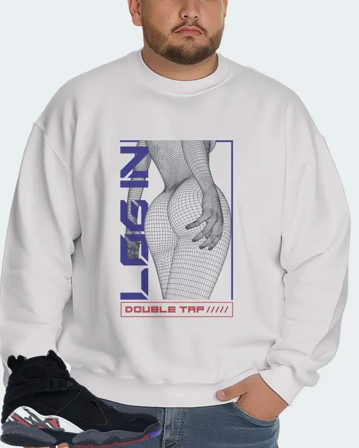 Jordan 8 Retro Sneaker Matching White Sweatshirt (LOGIN) - View 6
