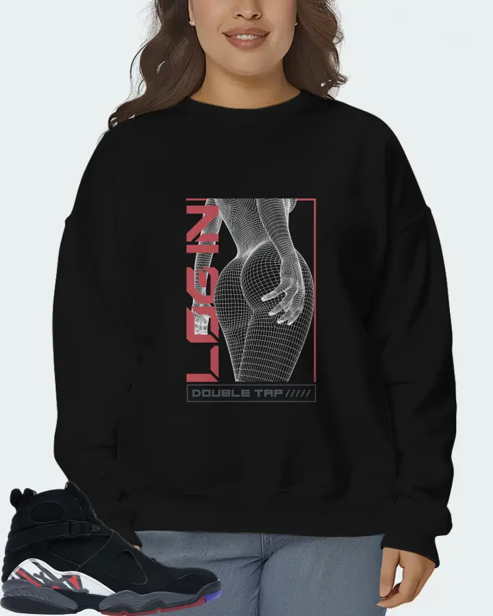 Jordan 8 Retro Sneaker Matching Black Sweatshirt (LOGIN) - View 7