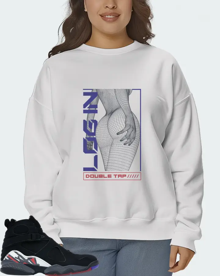Jordan 8 Retro Sneaker Matching White Sweatshirt (LOGIN) - View 7