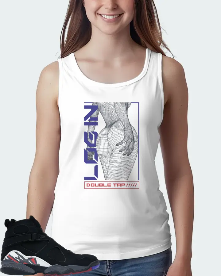 Jordan 8 Retro Sneaker Matching White Tank Top (LOGIN) - View 5