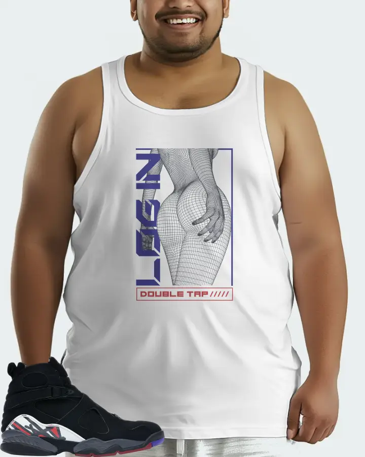 Jordan 8 Retro Sneaker Matching White Tank Top (LOGIN) - View 6
