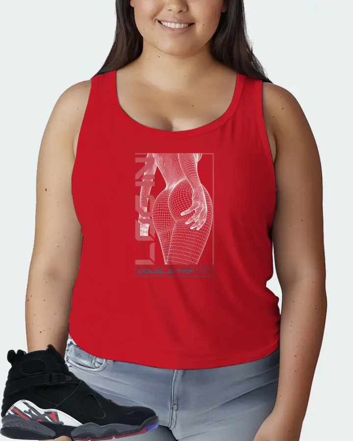 Jordan 8 Retro Sneaker Matching Red Tank Top (LOGIN) - View 7