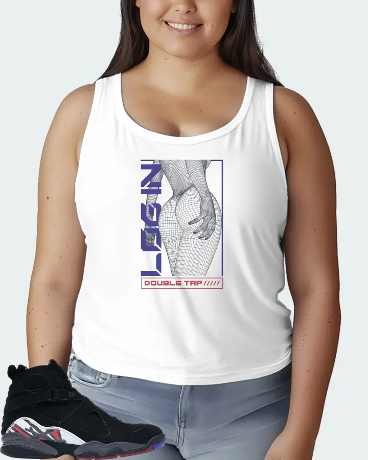 Jordan 8 Retro Sneaker Matching White Tank Top (LOGIN) - View 7