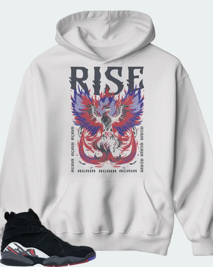 Jordan 8 Retro Sneaker Matching White Hoodie - RISE