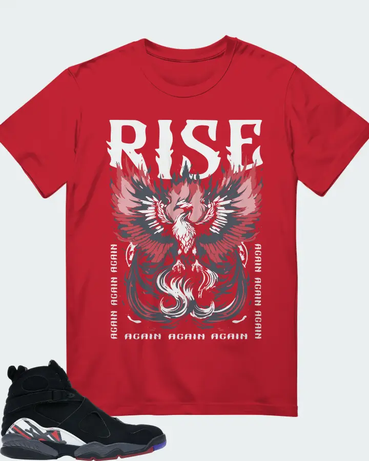 Jordan 8 Retro Sneaker Matching Red T-Shirt - RISE