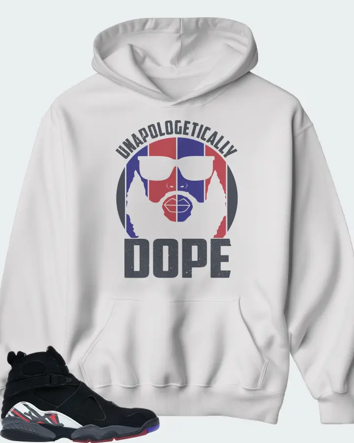 Jordan 8 Retro Sneaker Matching White Hoodie - UNAPOLOGETICALLY DOPE Man