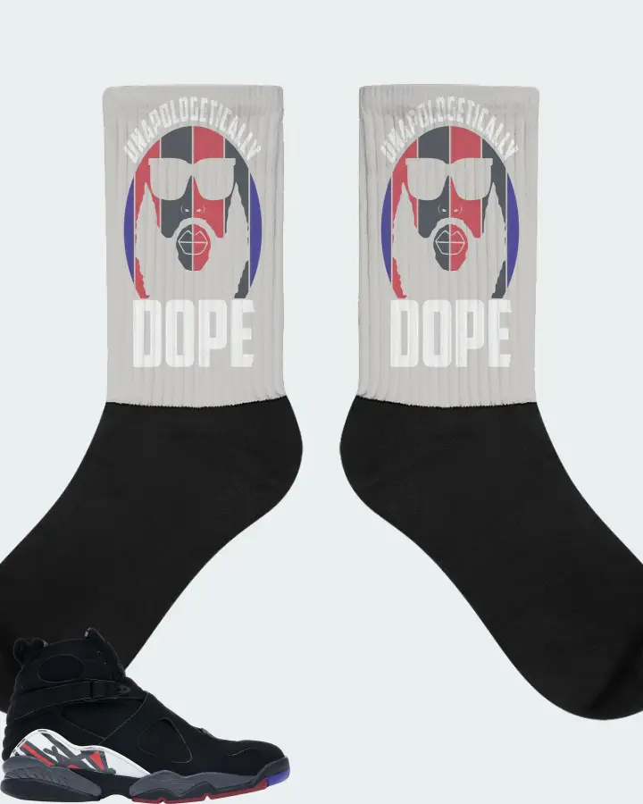 Jordan 8 Retro Sneaker Matching Grey Socks (UNAPOLOGETICALLY DOPE Man) - View 1