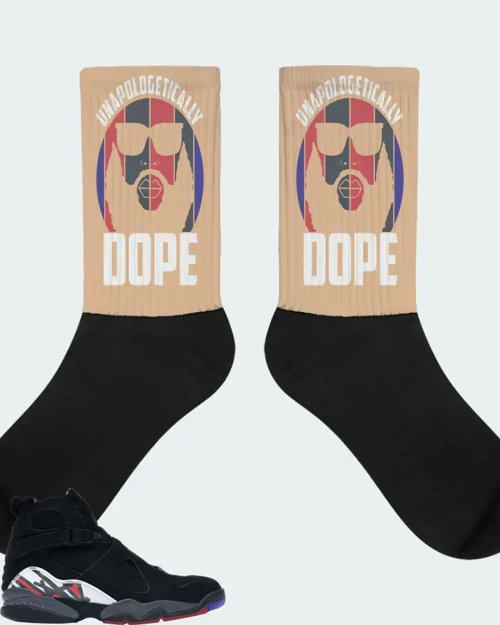 Jordan 8 Retro Sneaker Matching Cream Socks - UNAPOLOGETICALLY DOPE Man
