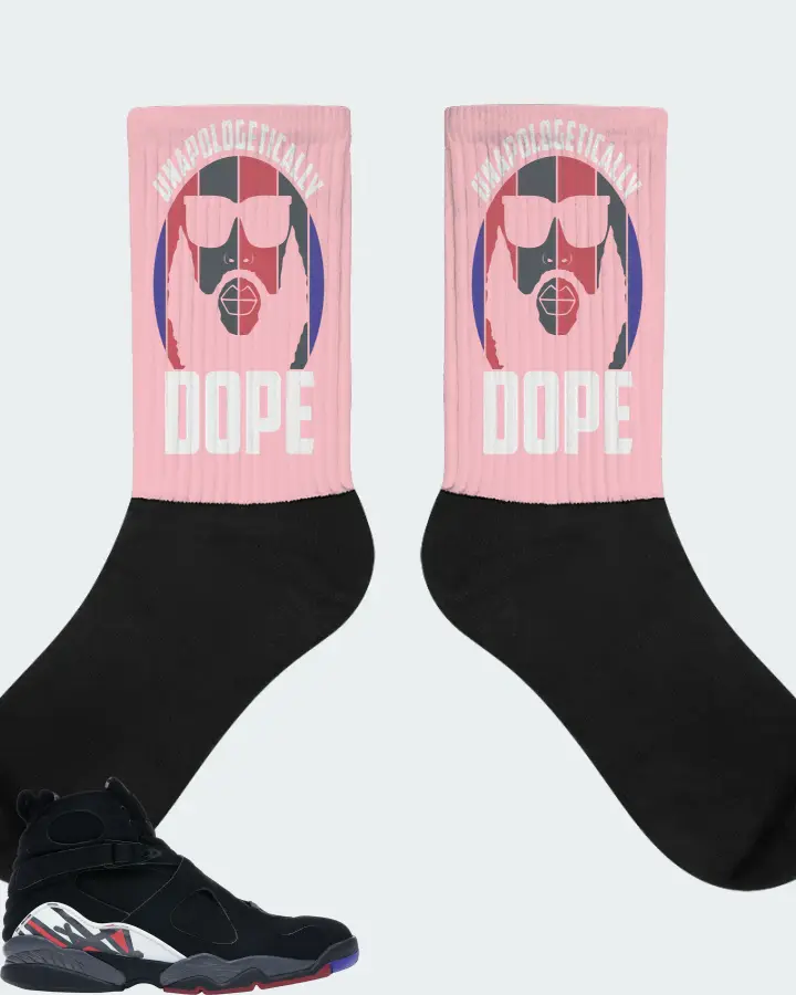 Jordan 8 Retro Sneaker Matching Pink Socks - UNAPOLOGETICALLY DOPE Man