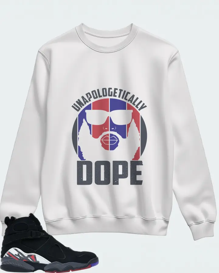 Jordan 8 Retro Sneaker Matching White Sweatshirt - UNAPOLOGETICALLY DOPE Man