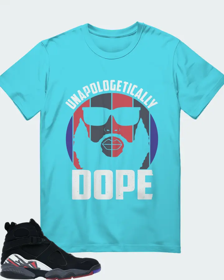 Jordan 8 Retro Sneaker Matching Turquoise T-Shirt - UNAPOLOGETICALLY DOPE Man