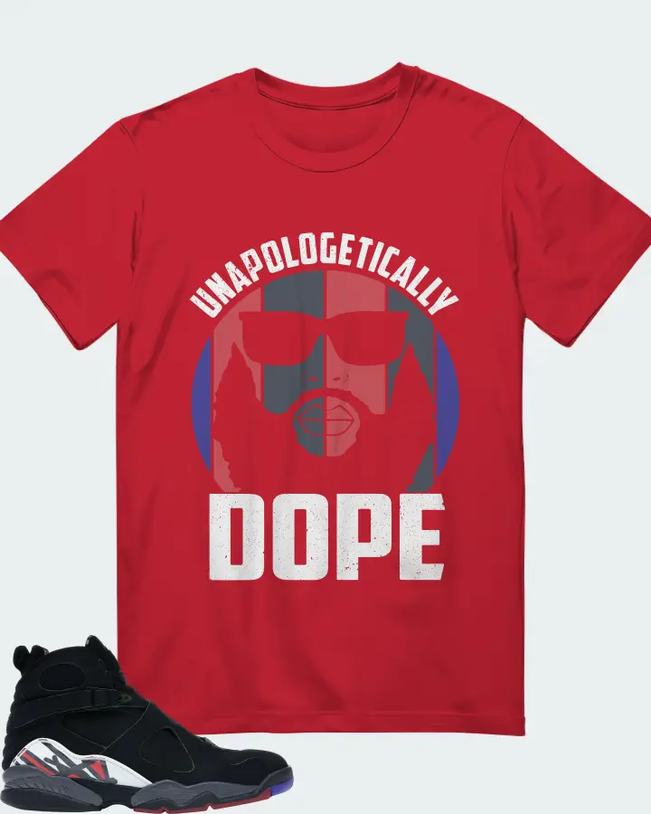 Jordan 8 Retro Sneaker Matching Red T-Shirt - UNAPOLOGETICALLY DOPE Man