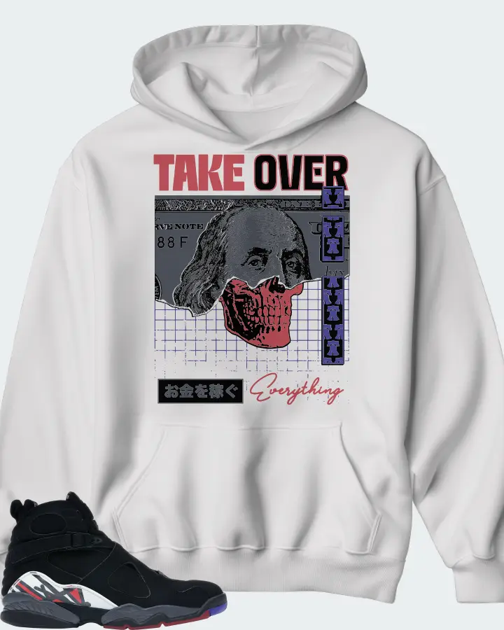 Jordan 8 Retro Sneaker Matching White Hoodie - Take Over