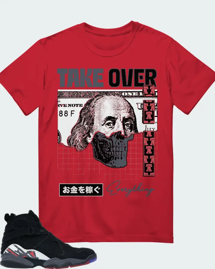Jordan 8 Retro Sneaker Matching Red T-Shirt - Take Over