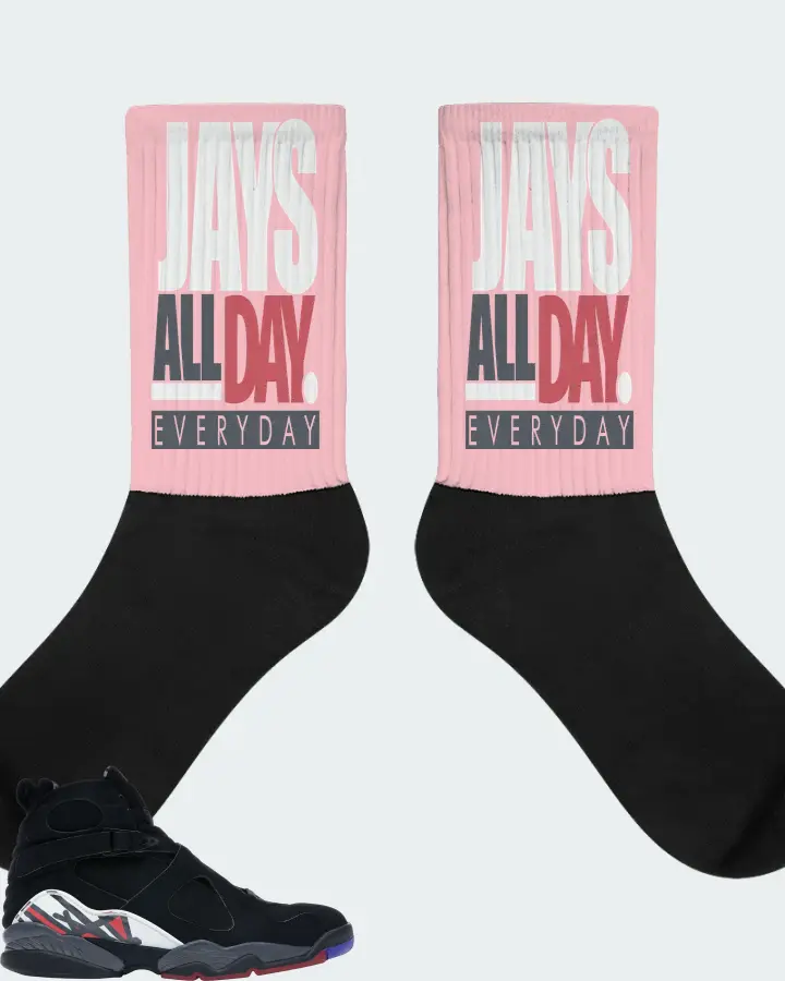 Jordan 8 Retro Sneaker Matching Pink Socks - Jays All Day