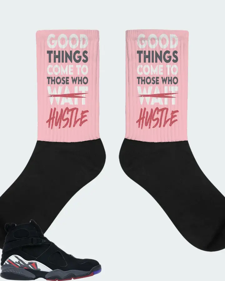 Jordan 8 Retro Sneaker Matching Pink Socks - Good Things Come