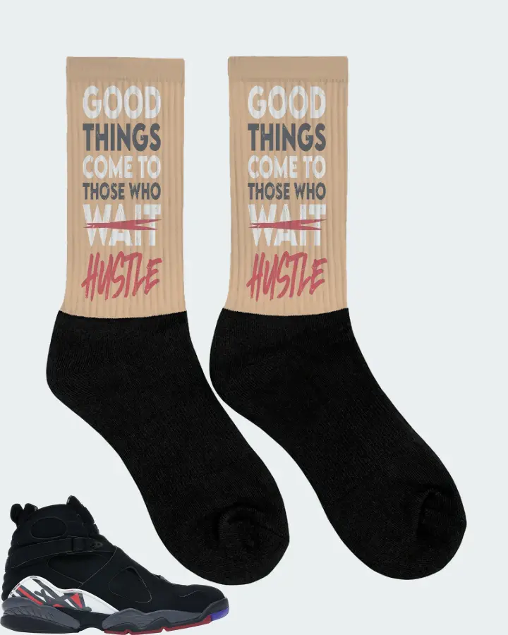 Jordan 8 Retro Sneaker Matching Cream Socks (Good Things Come) - View 2