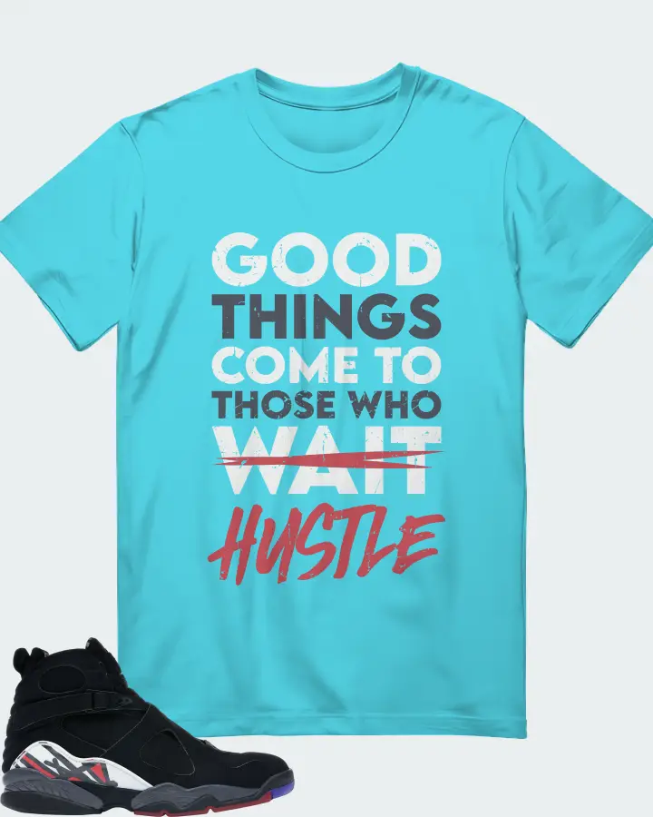 Jordan 8 Retro Sneaker Matching Turquoise T-Shirt - Good Things Come