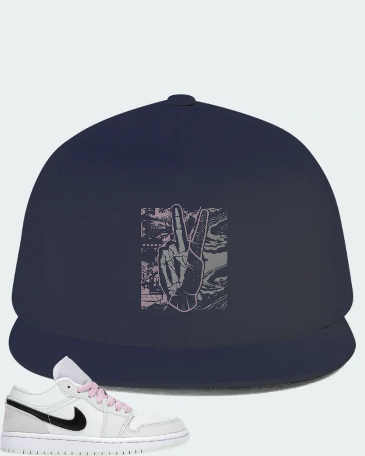 Jordan 1 Low SE Sneaker Matching Navy Hat - Peace of mind