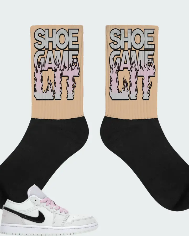 Jordan 1 Low SE Sneaker Matching Socks - Shoe Game Lit Refreshed