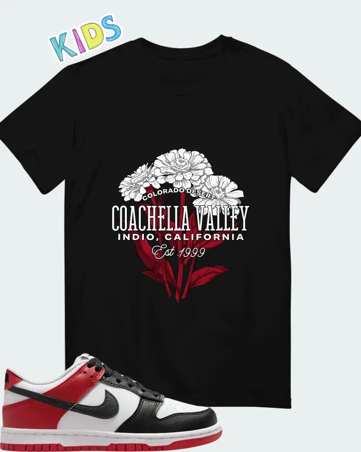 Nike Dunk Low Black Toe Matching Kid's T-Shirt