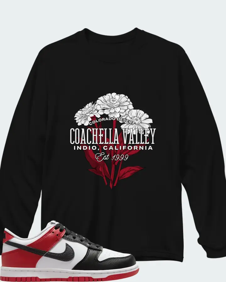 Nike Dunk Low Black Toe Matching Long Sleeve T-Shirt