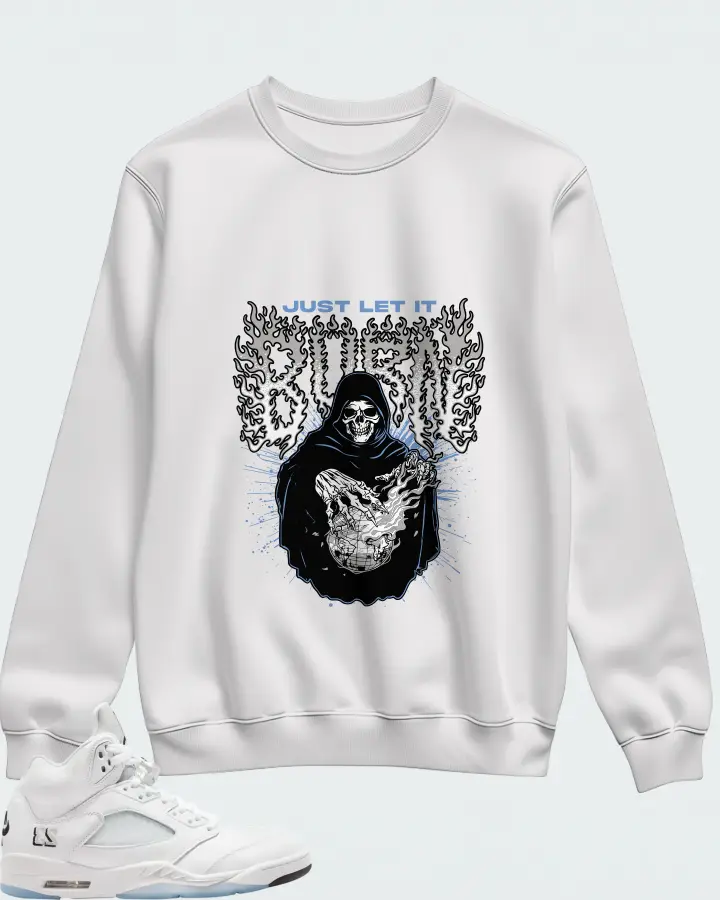 Air Jordan 5 Retro White Metallic 2026 Matching Sweatshirt