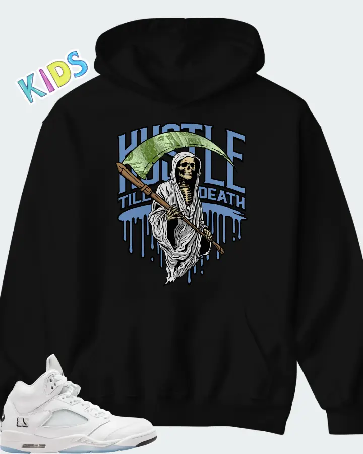Air Jordan 5 Retro White Metallic 2026 Matching Kid's Hoodie