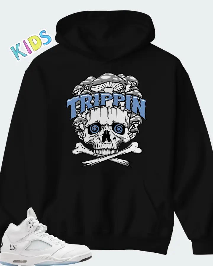 Air Jordan 5 Retro White Metallic 2026 Matching Kid's Hoodie