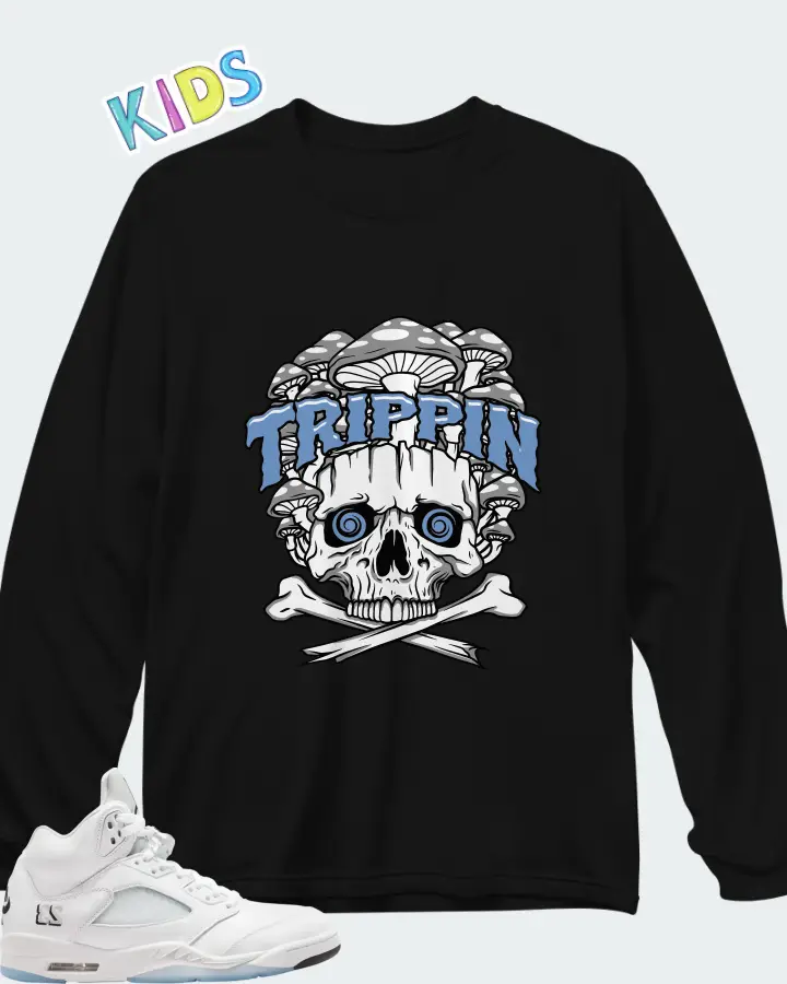 Air Jordan 5 Retro White Metallic 2026 Matching Kid's Long Sleeve T-Shirt