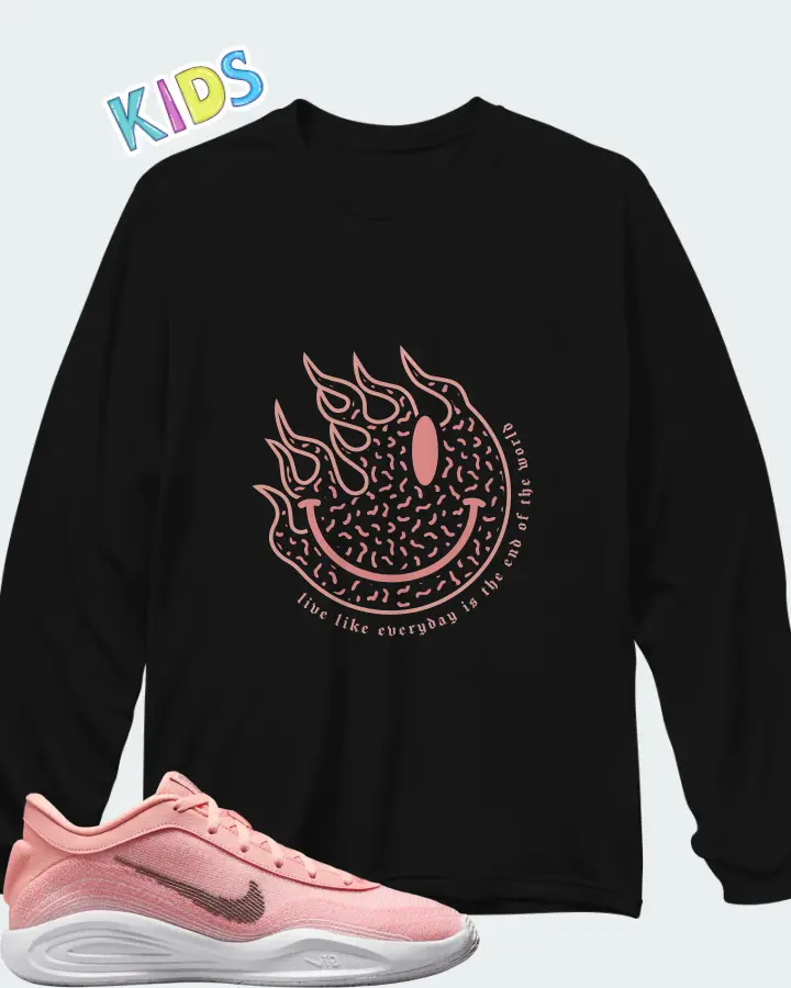 Nike GT Hustle Academy Pink Tint Matching Kid's Long Sleeve T-Shirt