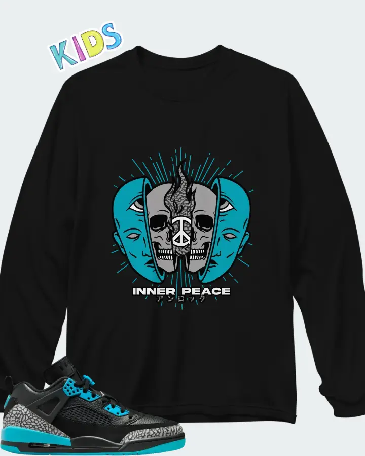 Air Jordan Spizike Low Gamma Blue Matching Kid's Long Sleeve T-Shirt