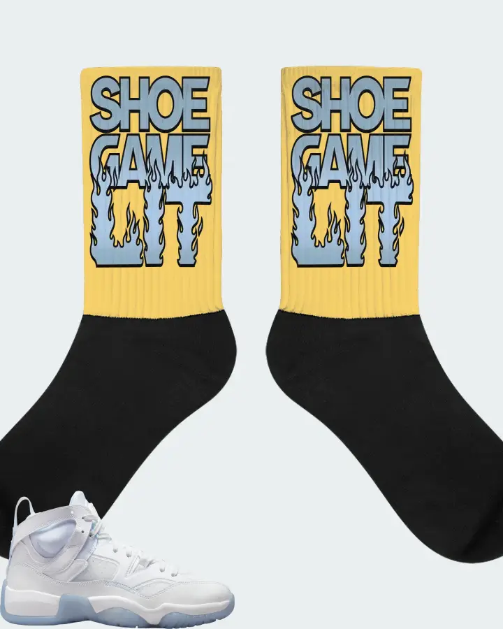 Jordan Jumpman Two Trey Sneaker Matching Yellow Socks - Shoe Game Lit Refreshed