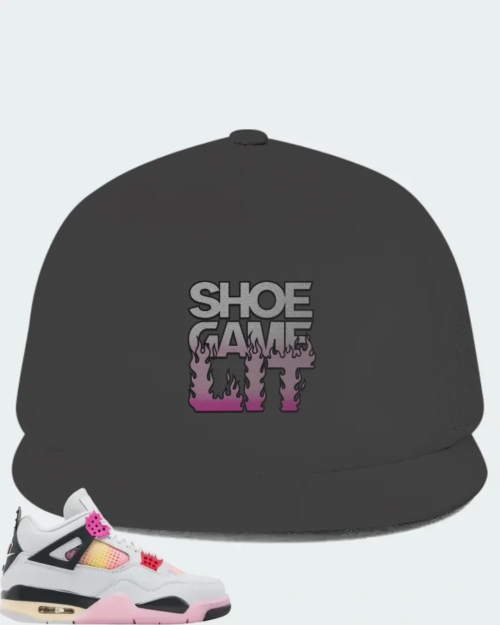 Air Jordan 4 Retro Comic Sneaker Matching Dark Grey Hat - Shoe Game Lit Refreshed