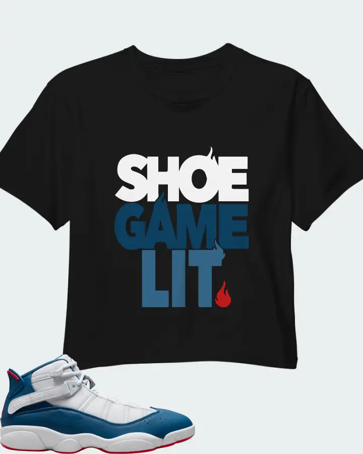 Jordan 6 Rings Sneaker Matching Black Crop Top - Shoe Game Lit Classic