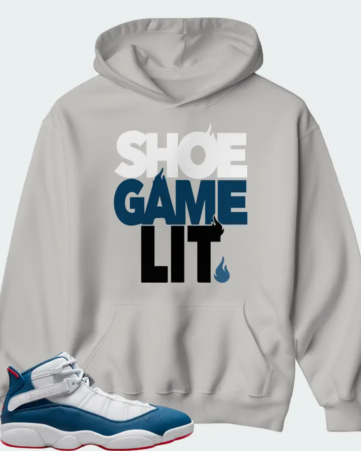 Jordan 6 Rings Sneaker Matching Grey Hoodie - Shoe Game Lit Classic