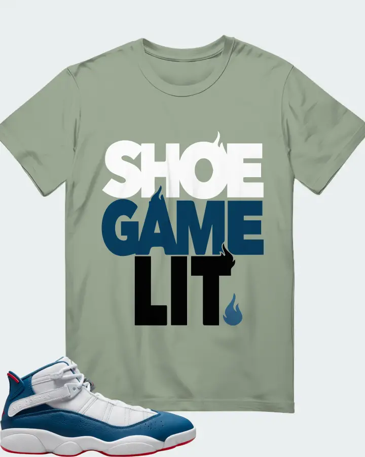Jordan 6 Rings Sneaker Matching Sage T-Shirt - Shoe Game Lit Classic