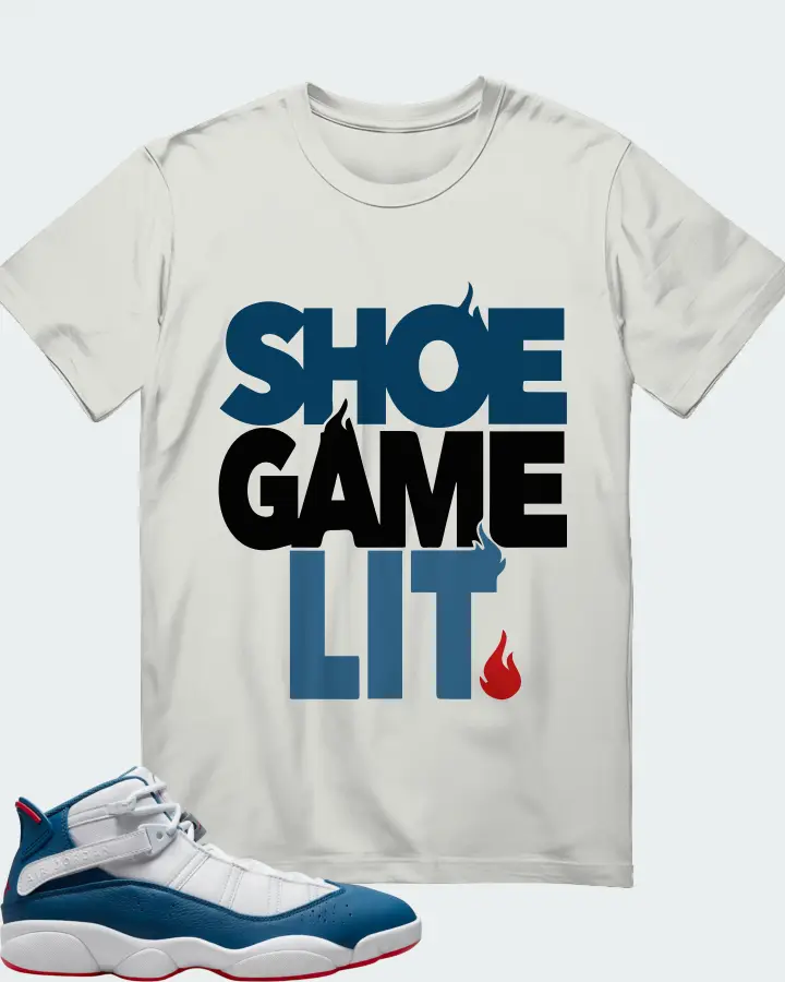 Jordan 6 Rings Sneaker Matching Silver T-Shirt - Shoe Game Lit Classic