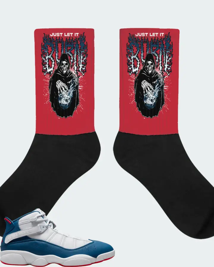 Jordan 6 Rings Sneaker Matching Red Socks (Just Let It Burn) - View 1